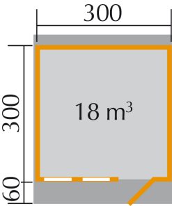 Szerszámtároló Weka faház alap mérete 116.3030.00.00