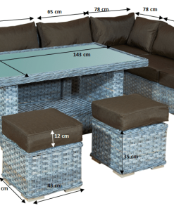 Rattan kerti bútor méretei Maestoso