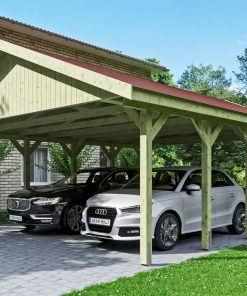 Autóbeálló garázs építés Saknholz Wallgau Carport 620x750cm